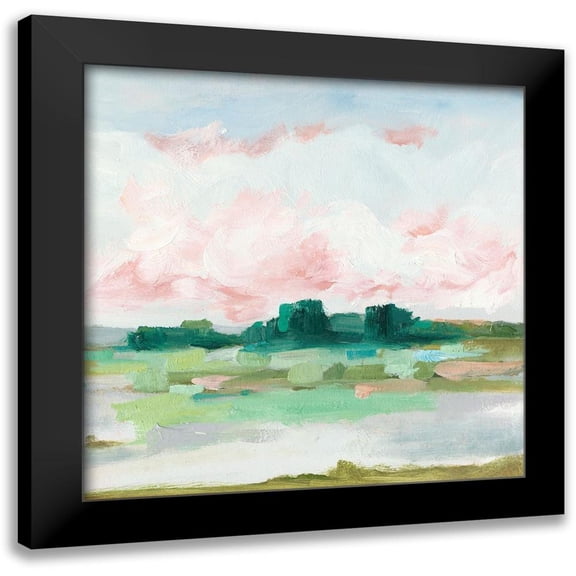 Harper, Ethan 12x12 Black Modern Framed Museum Art Print Titled - Pink Marsh I