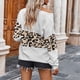 thumbnail image 4 of Puntoco-suéter de manga larga con cuello en V para mujer, blusa holgada con estampado de leopardo, suéter de punto, liquidación de Navidad Puntoco Puntoco-3148, 4 of 5