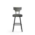 thumbnail image 4 of Amisco Gustavson 26.5" Faux Leather Swivel Counter Stool in Medium Gray/Black, 4 of 10