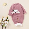 thumbnail image 6 of Hwmodou Boys Jumpsuits Knit Baby Knitted Sweater Romper Bodysuit Solid Long Sleeve Jumpsuit Cute Outfit Fall Winter Pocket Jumpsuit,3-6M, 6 of 9