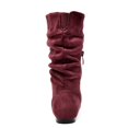 thumbnail image 5 of BURUDANI Girl's Kid's Cute Zipper Flat Heel Mid Calf Boot Shoes BLVD-K BURGUNDY Size 1, 5 of 5