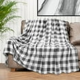 thumbnail image 6 of Light Grey Buffalo Plaid Throw Blanket for Couch, Soft Checkered Flannel Fleece Blanket for Sofa, Grey White Plaid Decorative Couch Throw, Warm Cozy All Season Fall Blanket Decor Gift, 50x60, 6 of 6