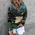 thumbnail image 2 of Chandail en Molleton d'Hiver pour Femmes, Pull de Noël Imprimé Hoilidy, Cardigan à Col Rond Chaud, Mode, Longueur Mi-Longue, Blouse Ample, 2 of 4