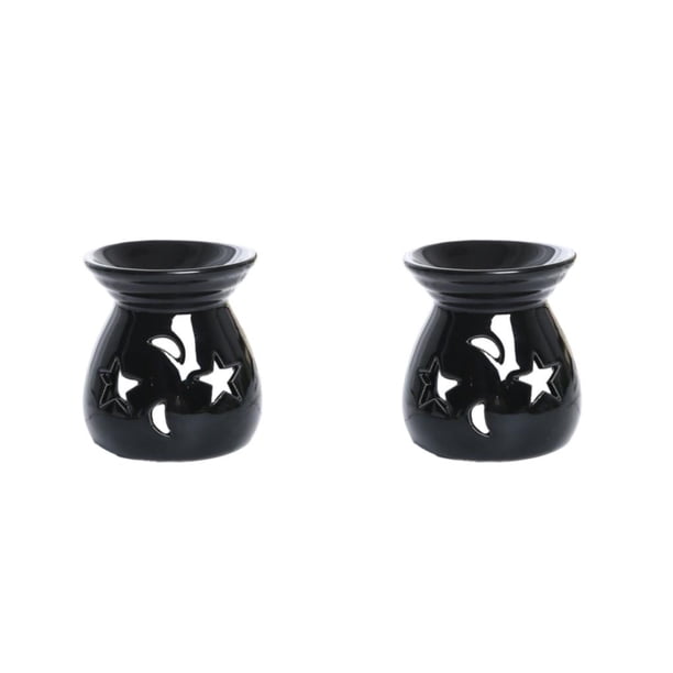 Billuyoard Idea de regalo única - Quemador de incienso para quemador de aromaterapia Aceite esencial Quemador de aceite esencial negro negro 2Conjunto