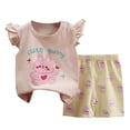 thumbnail image 3 of JUMESGU Cute Girls Outfits Girls Short Sleeve T-Shirt and Shorts Set for Big Kids And Toddler (Red & Yellow,4-5 Years), 3 of 6