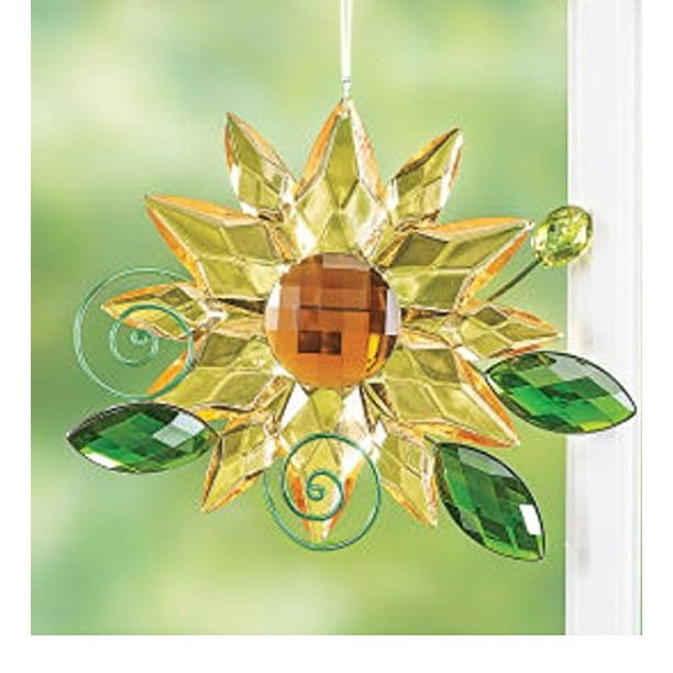 Crystal Acrylic Prism Sunflower Hanging Ornament Window Suncatcher 5