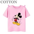 thumbnail image 2 of Camisetas de algodón con estampado de manga corta para niños y niñas, con estampado de dibujos animados de Mickey Mouse de Disney y Anime, de verano, 2 of 5