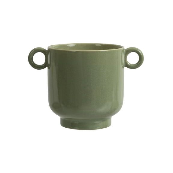 Beautiful 6" Soft Teal Handled Ceramic Planter by Drew Barrymore