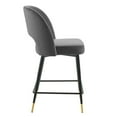 thumbnail image 3 of Modway Rouse Performance Velvet Counter Stool, Brown, 3 of 3