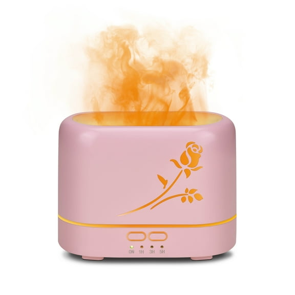 Health Touch Flame Light Diffuser, 3 Light Settings, Pink