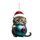thumbnail image 2 of Gato Navidad lindos adornos colgantes acrílico árbol coche colgante decoraciones (G), 2 of 2