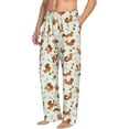 thumbnail image 2 of Uemuo Squirrel Playing Pattern Men's Wide Leg Palazzo Lounge Pants with Pockets Light Weight Loose Comfy Casual Pajama Pants-Medium, 2 of 9