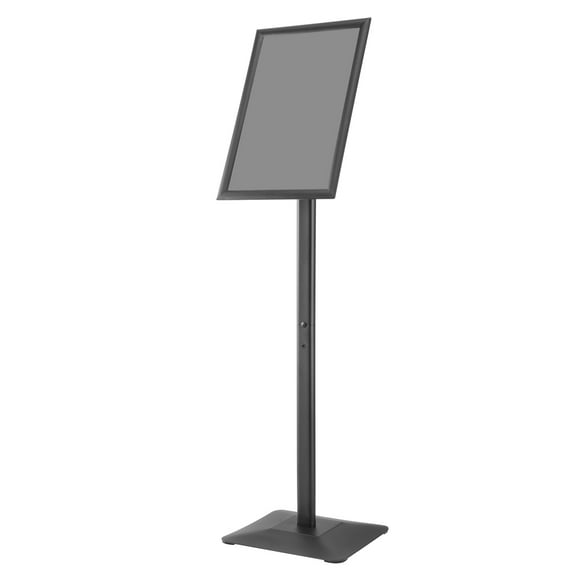 KFFKFF Sign Stand, 11 x 17 Inch Adjustable Vertical and Horizontal Poster Display, Robust Floor Sign Holder with Metal Foundation for Showcasing, Promoting, and External Use, Black
