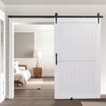thumbnail image 1 of KFFKFF Sliding Barn Door with Hardware Kit, 48 x 84 inch MDF Panel, PVC Finish, 1 of 9