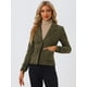 thumbnail image 2 of Chaqueta de gamuza sintética Allegra K Verde Oliva S, 2 of 5