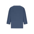 thumbnail image 4 of Paiwinds Women's V-Neck 3/4 Sleeve Loose Fit Pullover Top Casual Solid Color Blouse Soft Cotton Linen Blend, 4 of 9