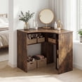 thumbnail image 3 of Costway Corner Desk with Charging Station, Ergonomic Curved Edge & Open Storage Shelves Rustic Brown, 3 of 9