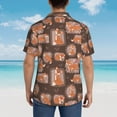 thumbnail image 4 of Sikiie Beautiful Fox Print Men's Hawaiian Shirt, Summer Beach Button Pocket Short Sleeve T-Shirt,XX-Large, 4 of 7