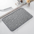 thumbnail image 6 of AuroraX Absorbent Bath Rug Non-Slip Backing Thick Memory Gray Bathroom Rug Minimalist Machine Washable 15x23 Inch Embossed, 6 of 6