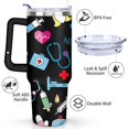 thumbnail image 3 of 40oz Funny Nurse Life Stainless Steel Flip Straw Tumbler Spill Proof Travel Cup Double Wall Vacuum Insulated Coffee Mug with Handle, 3 of 6