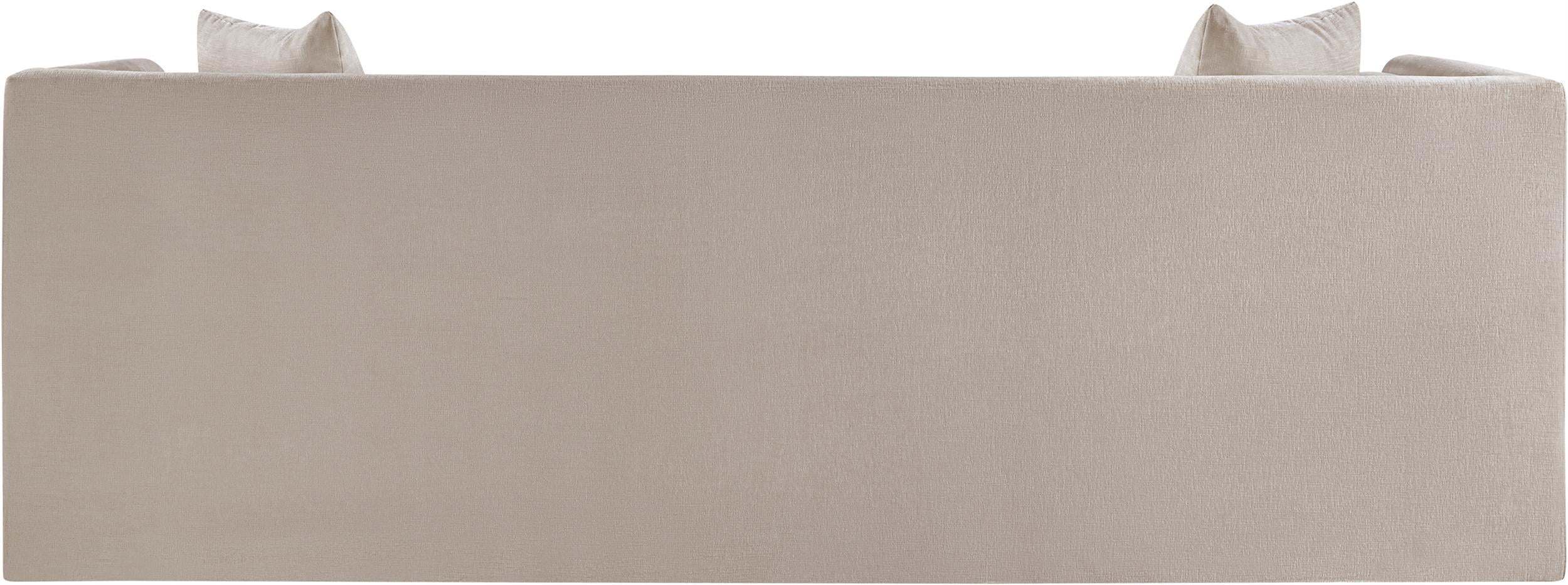 Meridian Furniture Everett Beige Chenille Fabric Upholstered Sofa