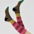 thumbnail image 3 of Striped Knee Highs Socks Striped Calf Socks for Party Warm, 3 of 16