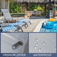 thumbnail image 4 of Pack de 2 cojines tipo chaise lounge para la cabeza, resistentes al agua, para exteriores, color gris, 4 of 9