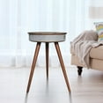 thumbnail image 6 of Tianyi Smart Music Coffee Table Round Smart End Table, Bluetooth Side Table with USB Port and outlet Smart Table with Speaker and Wireless Charger- Walnut, 6 of 8