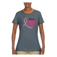 thumbnail image 2 of Wild Bobby, Never Give Up Fight Cancer, Breast Cancer Awareness, Women Graphic Tee, Charcoal, 3X-Large, 2 of 4