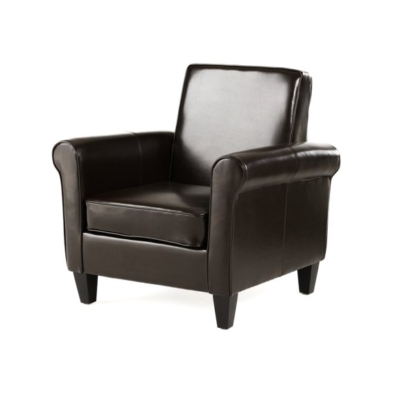 Christopher Knight Home Freemont Leather Club Chair, Chocolate Brown