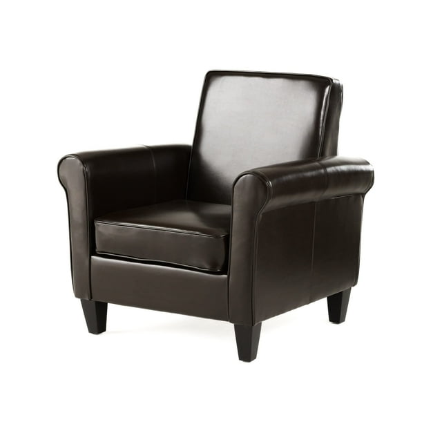 Christopher Knight Home Freemont Leather Club Chair, Chocolate Brown