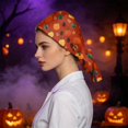 thumbnail image 4 of DORKASM Halloween Scrub Caps Women Caps Working Adjustable Tie Back Hats Saffron One Size, 4 of 6