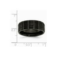 thumbnail image 6 of Titanium Notched Black IP-plated 8mm Brushed and Polished Band Size: 11; for Adults and Teens; for Women and Men, 6 of 6