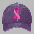 thumbnail image 2 of Women's Breast Cancer Awareness Month Printed Washed Baseball Cap Outdoor Sports Hat, 2 of 6