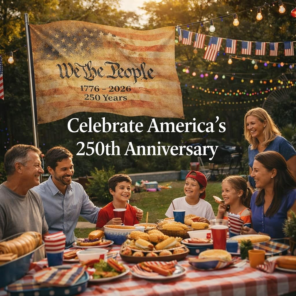 KUNPENG 250 Anniversary Usa Outdoor Flag - We The People 1776-2026 Patriotic Yard & House Banner for 4th of July, 2x3 ft
