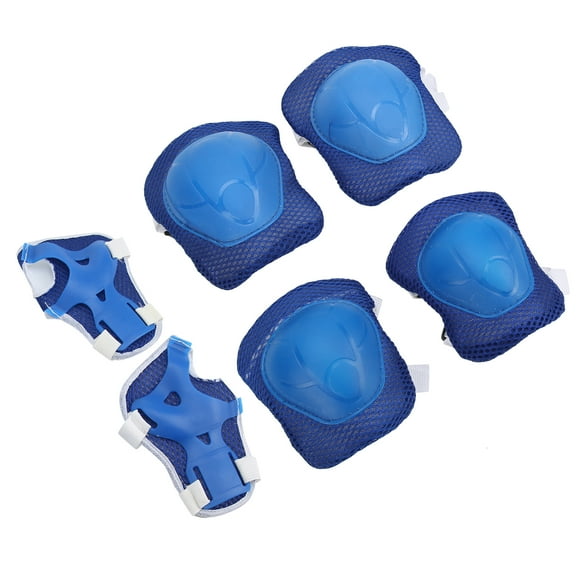 Elbow Knee Pads Wrist Guard, Durable Knee Pads Protector Kit Blue Soft Sponge With Wrist Guards For Bicycle