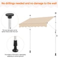 thumbnail image 5 of Yaheetech Manual Retractable Awning, 78"×118" Outdoor Sunshade Shelter Angle & Height Adjustable NO Drilling Patio Door Window Awnings, Canopy with UV Protection for Backyard, Beige, 5 of 18