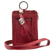 RFID Wallet Double ID Key Ring Mini - Protective Wallet for Credentials - RFID Blocking Leather Wallets