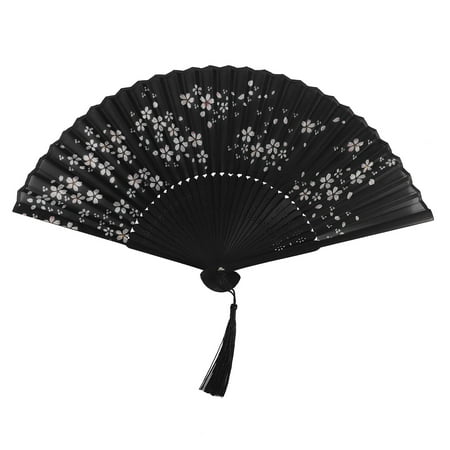 

Charming Elegant Modern Woman Handmade Bamboo Silk 8.27 inch(21cm) Folding Pocket Purse Hand Fan Collapsible Transparent Holding Painted Fan with Silk Pouches/ Wrapping.