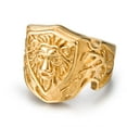 thumbnail image 2 of Fachoice Lion Shield Ring for Men Classic Lion Head Ring, Vintage Lion Shield Ring Antique Lion Animal Ring Punk Lion Warrior Jewelry, 2 of 4