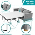 thumbnail image 4 of Mixoy Modern Pull Out Sofa Bed,Velvet Sleeper Loveseat Couch Bed Queen - Light Grey, 4 of 5