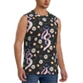 thumbnail image 2 of Fotbe Men's Snake And Floral1 Print Men's Sleeveless Muscle Tank Tops Casual T-Shirts for Gym Workout Beach-X-Large, 2 of 8