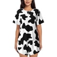 thumbnail image 1 of Vsdgher Pyjama Motif Vache pour Femmes 2 Pcs Manches Courtes Ensemble de Nuit, Ensemble de Pyjama Doux d'Été Décontracté, 2 Pcs Pj-X-Grand, 1 of 6