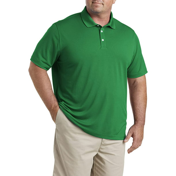 Big and Tall Essentials by DXL Men's Solid Golf Polo Shirt, Green, 4XL ...