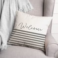 thumbnail image 3 of Creative Products Welcome Stripes Gray 16 x 16 Indoor / Outdoor Pillow, 3 of 3