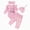 R001-Pink, variant on NOLDARES Newborn Infant Baby Girls Clothes Ribbed Bodysuit Pants Set Fall Winter 3pc Outfits(Green,0-3 M)