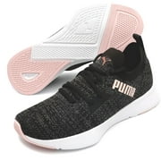 PUMA FLYER RUNNER KNIT SLIP-ON TRAINERS SNEAKERS WOMEN SHOES BLACK SIZE 10 NEW