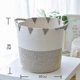 thumbnail image 5 of Cotton Laundry Hamper, Storage Hamper, Dirty Clothes Hamper , Foldable Soft Fabric Laundry Hamper With Handles 30 X 36cm (beige And White), 5 of 5