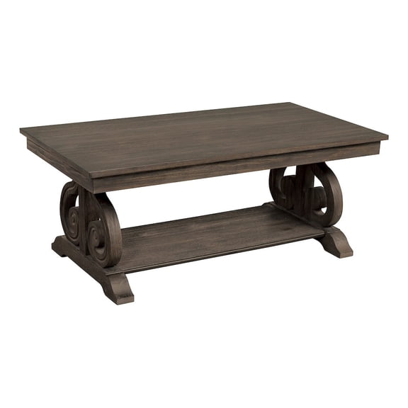 Lexicon Toulon Wood Coffee Table in Distressed Dark Oak