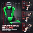 thumbnail image 5 of Homall Gaming Chair Office Chair High Back Racing Computer Chair PU Leather Adjustable Seat Height Swivel Chair Ergonomic Executive Chair with Headrest, Green, 5 of 8